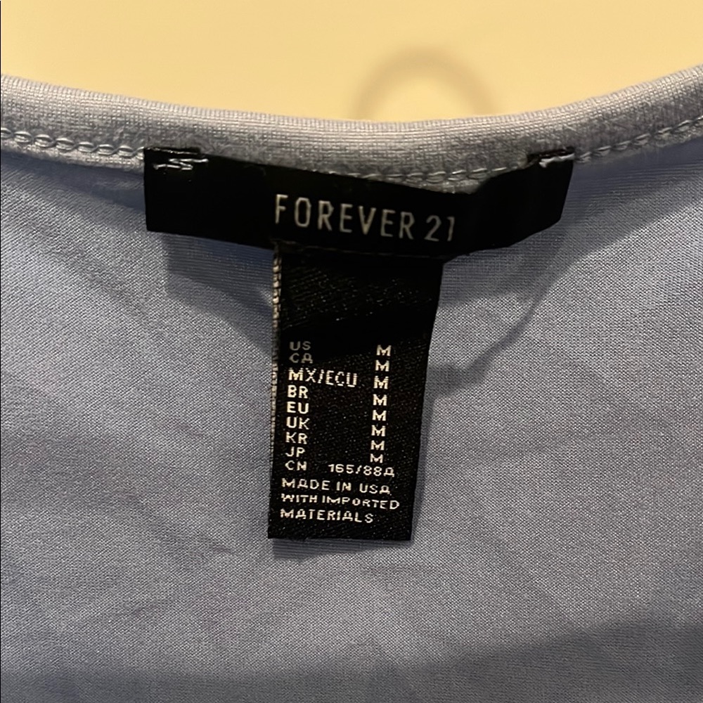 Forever 21 Blue Sleeveless Wrap Crop Tank - Picture 3 of 3